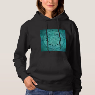 Ethnic floral turquoise grunge mandala hoodie