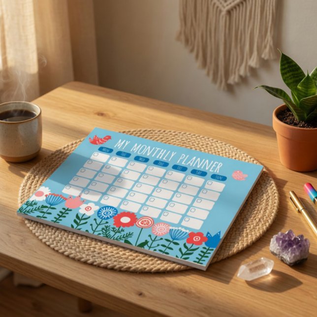 Ethnic Folk Monthly Planner US Letter Size Notepad (Creator Uploaded)
