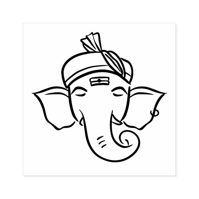 Ethnic Ganesha | Indian God Drawing Rubber Stamp (Imprint)