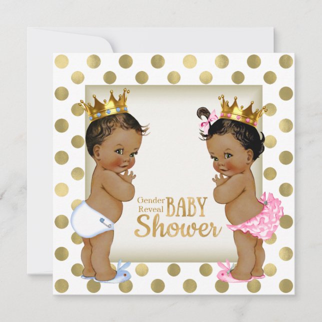 Ethnic Gender Reveal Baby Shower Invitation (Front)