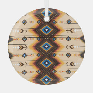 Ethnic geometric: abstract pattern design. glass tree decoration