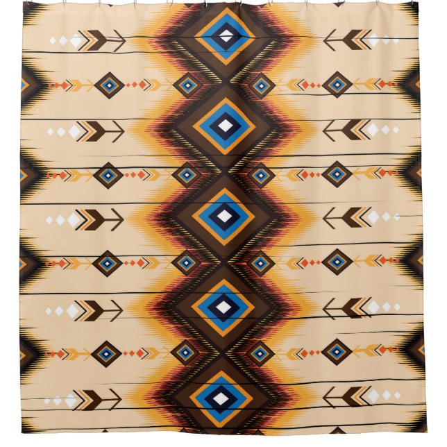Ethnic geometric: abstract pattern design. shower curtain (Front)