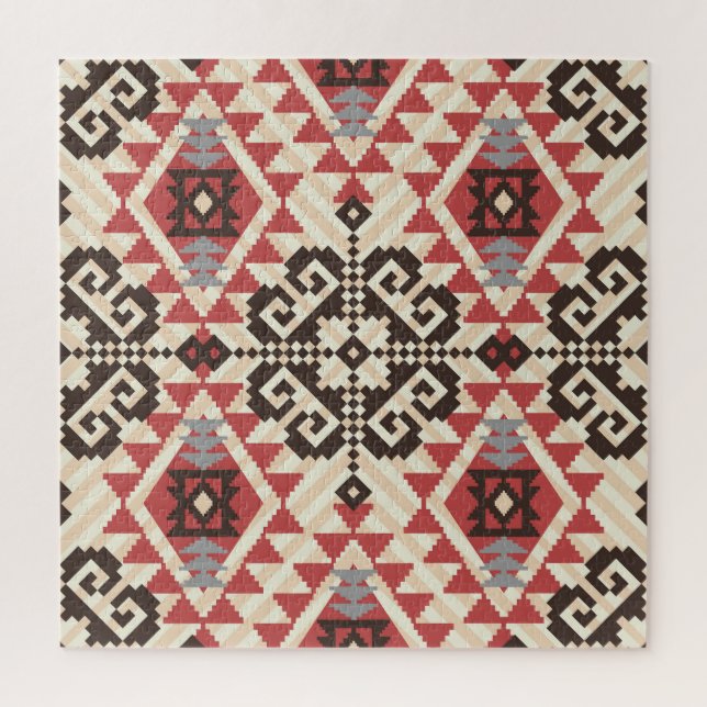 Ethnic Geometric: Abstract Seamless Jigsaw Puzzle (Vertical)