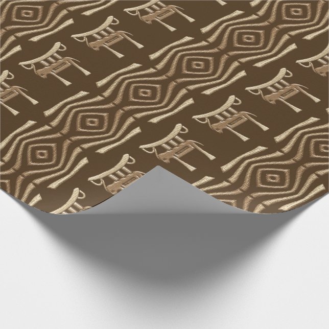Ethnic Geometric African Wrapping Paper (Corner)