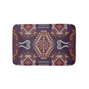 Ethnic Geometric Colourful Seamless Design Bath Mat