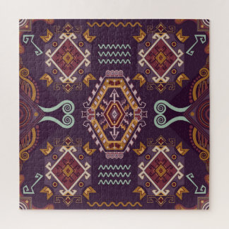 Ethnic Geometric Colourful Seamless Design Jigsaw Puzzle