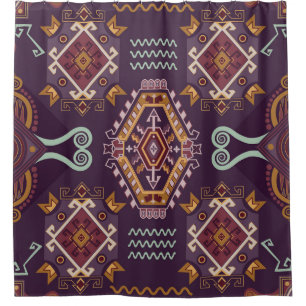 Ethnic Geometric Colourful Seamless Design Shower Curtain