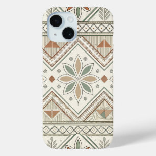 Ethnic Geometric Floral Tribal Seamless Pattern iPhone 15 Case