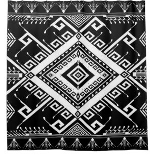 Ethnic geometric Indian border, abstract. Shower Curtain