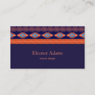 Ethnic geometric pattern. business card