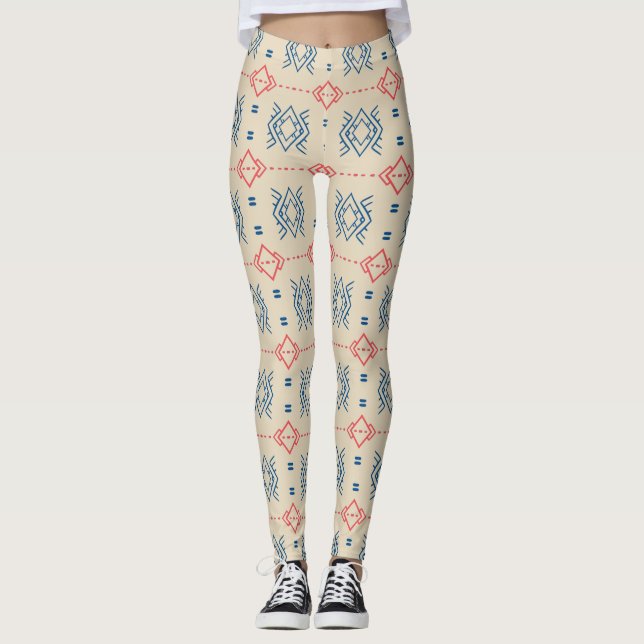 Ethnic Geometric Pattern Leggings (Front)