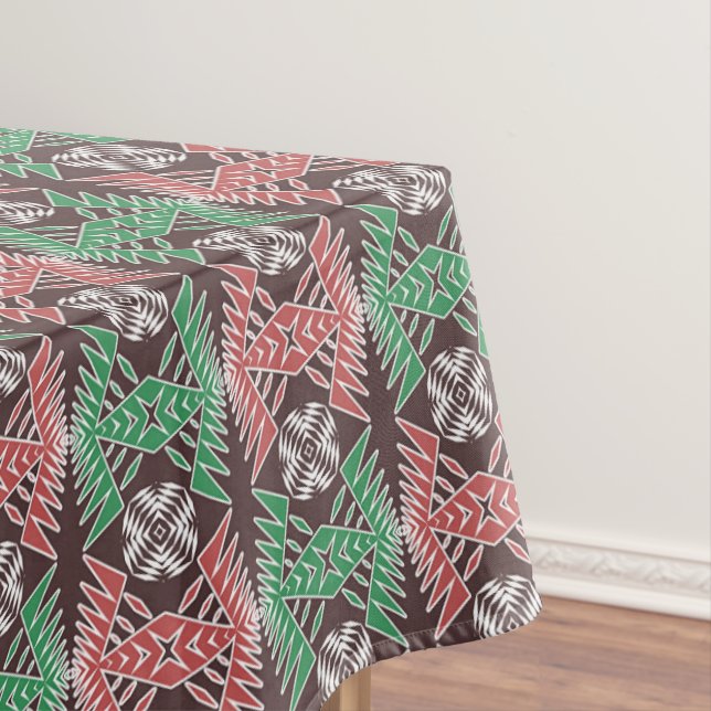 Ethnic geometric pattern tablecloth (In Situ)