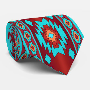 Ethnic geometric pattern. tie