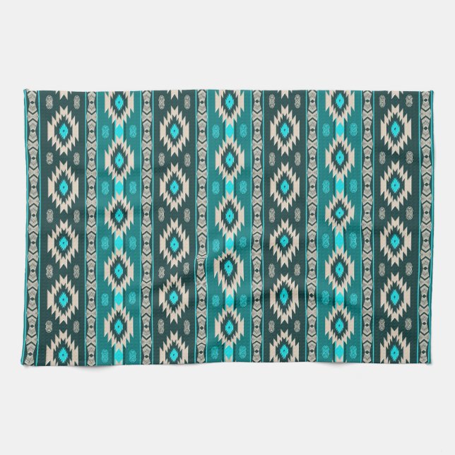 Ethnic geometric southwest pattern tea towel (Horizontal)