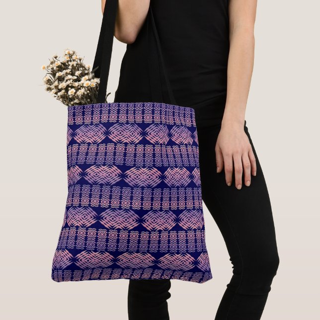 Ethnic Geometric Stripes African Pattern Tote Bag (Close Up)