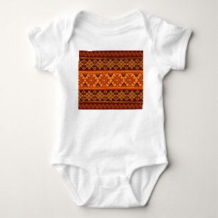 Ethnic geometric, traditional folk pattern. baby bodysuit
