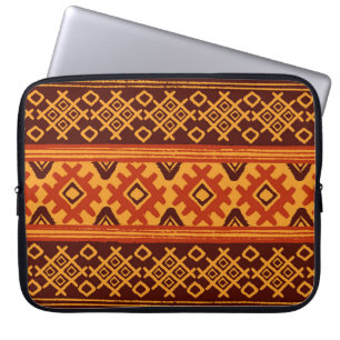 Ethnic geometric, traditional folk pattern. laptop sleeve