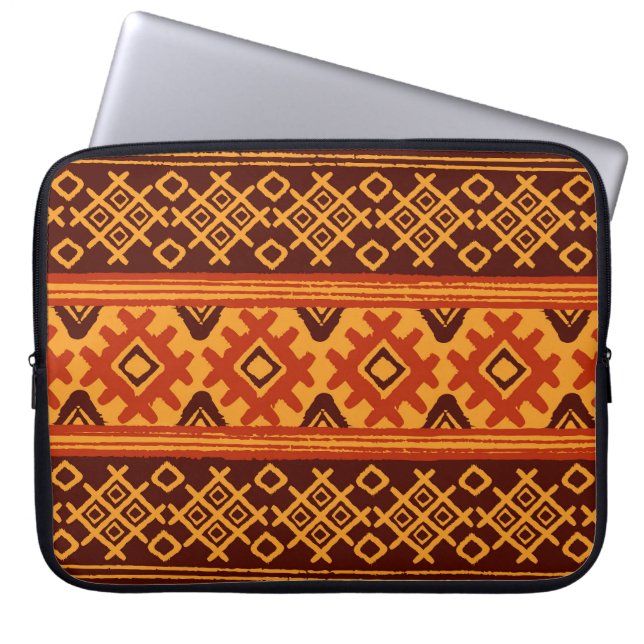 Ethnic geometric, traditional folk pattern. laptop sleeve (Front)