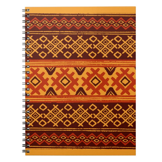 Ethnic geometric, traditional folk pattern. notebook (Front)