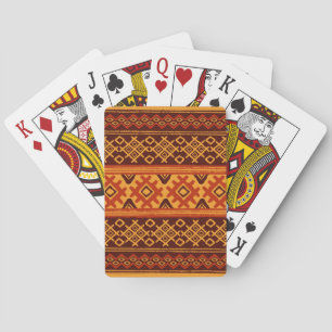 Ethnic geometric, traditional folk pattern. playing cards