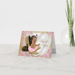 Ethnic Girl Baby Shower Thank You Note Card
