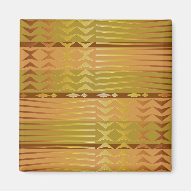 Ethnic golden african geometric pattern. magnet (Front)