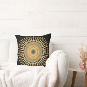Ethnic Golden Ornate Art Throw Pillow