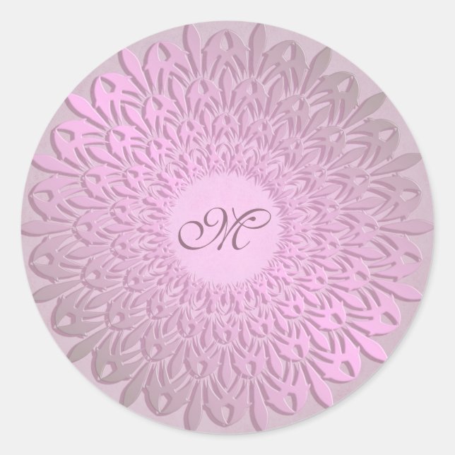 Ethnic Gradient Mandala Classic Round Sticker (Front)