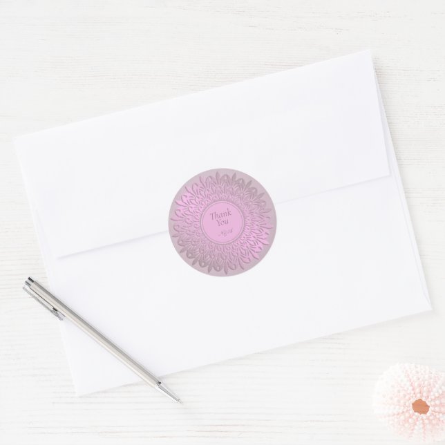 Ethnic Gradient Mandala Classic Round Sticker (Envelope)