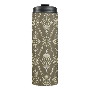 Ethnic Hand Drawn Boho Tile Thermal Tumbler