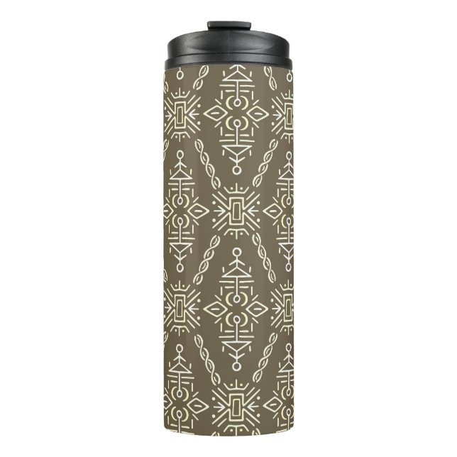 Ethnic Hand Drawn Boho Tile Thermal Tumbler (Front)