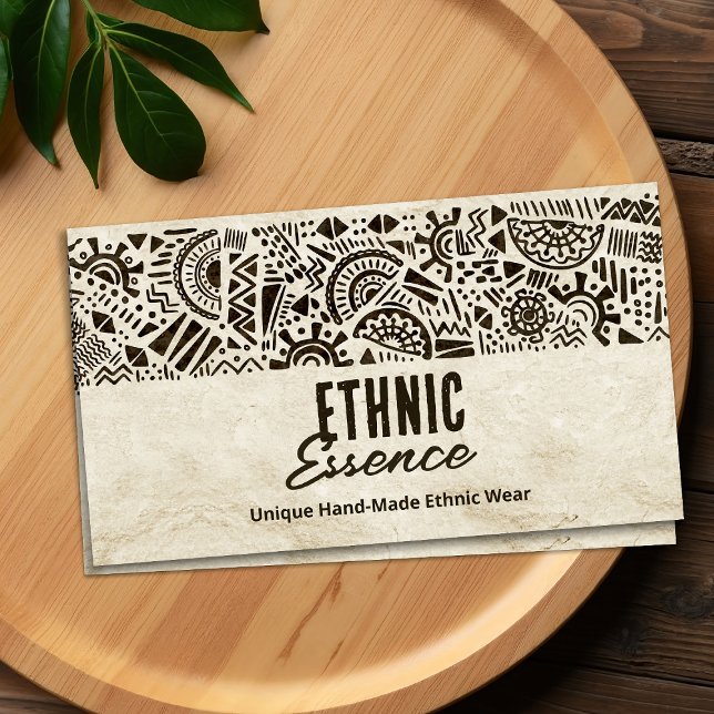 Ethnic Hand-Drawn Ornament Stone Texture Business Card (Creator Uploaded)