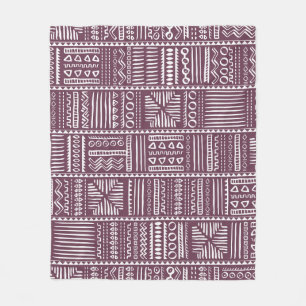 Ethnic hand drawn pattern: vintage style fleece blanket