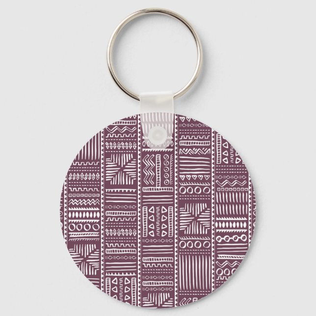 Ethnic hand drawn pattern: vintage style key ring (Front)