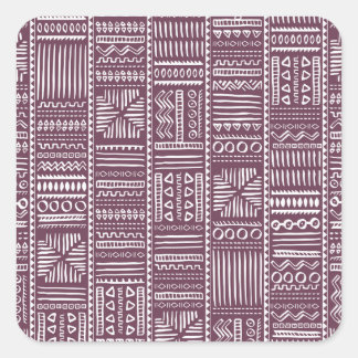 Ethnic hand drawn pattern: vintage style square sticker