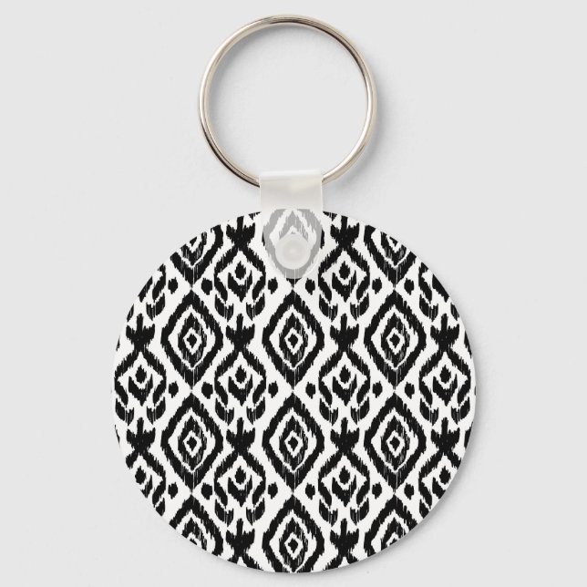 Ethnic hand-drawn, wrapping print pattern. key ring (Front)