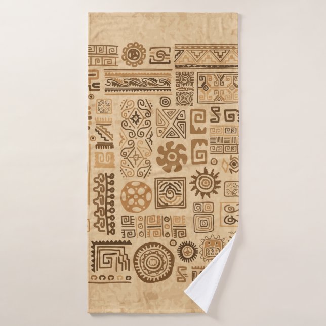 Ethnic handmade ornament bath towel (Bath Towel)
