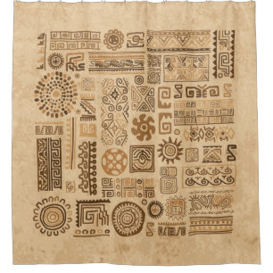 Ethnic handmade ornament shower curtain