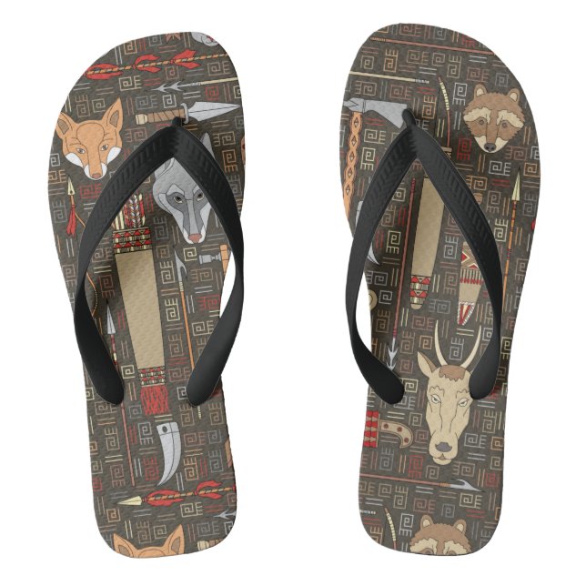Ethnic Hunting Pattern Jandals (Footbed)
