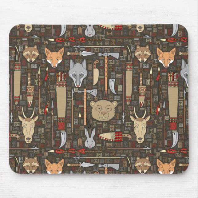 Ethnic Hunting Pattern Mouse Pad (Front)