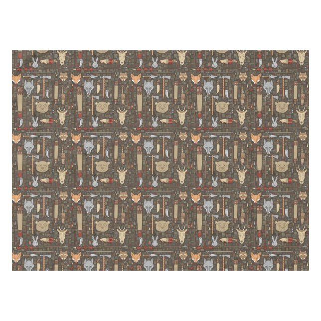 Ethnic Hunting Pattern Tablecloth (Front (Horizontal))