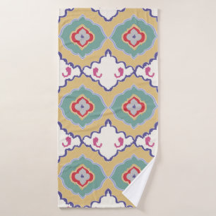 Ethnic ikat chevron pattern background Traditional Bath Towel