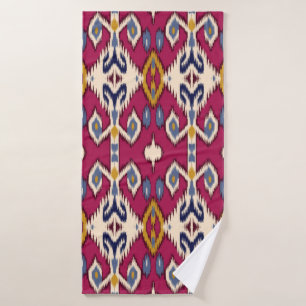 Ethnic ikat chevron pattern background Traditional Bath Towel