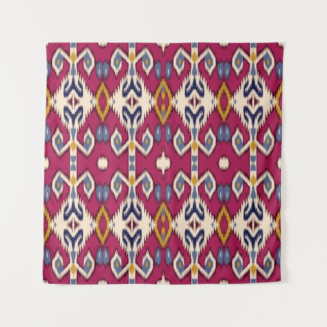 Ethnic ikat chevron pattern background Traditional Tapestry (Front)