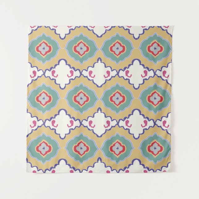 Ethnic ikat chevron pattern background Traditional Tapestry (Front)