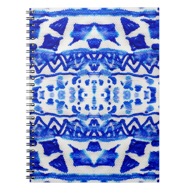 Ethnic Indigo Arrow Native Patterns Notebook (Front)