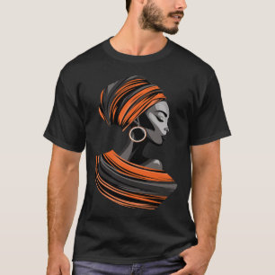 Ethnic Kente Cloth Head Wrap Beautiful Woman Afric T-Shirt