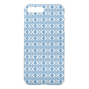 Ethnic Latvian blue and white tribal folk art iPhone 8 Plus/7 Plus Case
