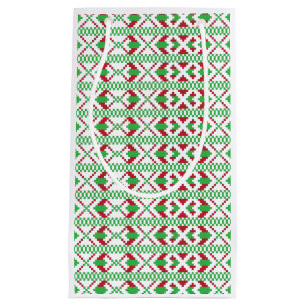 Ethnic Latvian green and red tribal folk art Small Gift Bag