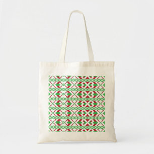 Ethnic Latvian green and red tribal folk art Tote Bag
